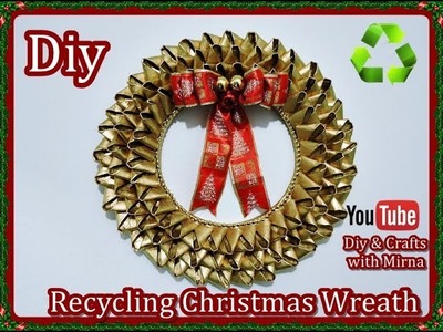 Diy. Christmas wreath with roll paper tubes Diy & Crafts with Mirna