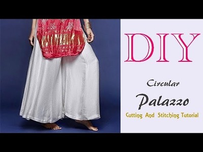 DIY Circular Palazzo \Divided Skirt\Wide Leg Trousers Cutting And Stitching Tutorial
