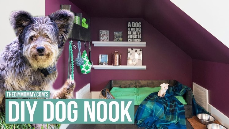 DIY DOG NOOK | Wooden Dog Bed & Organizer Tutorial | The DIY Mommy