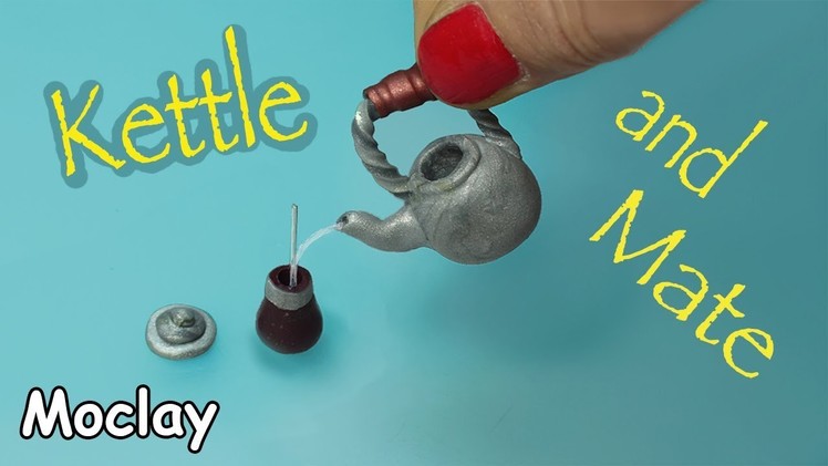 DIY Dollhouse Miniature tutorial - Kettle and Mate -  Pava y mate