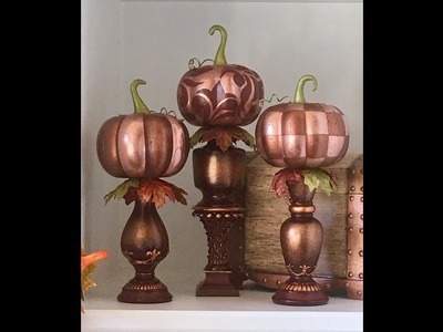 DIY Fall metallic painted pumpkins from Dollar Tree