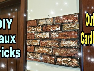 DIY Faux Bricks Wall. Recycled Cardboard Bricks part: 2