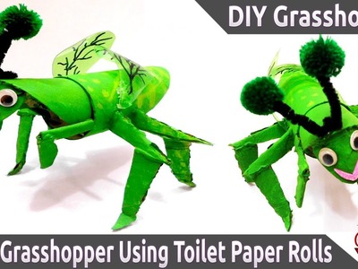 DIY Grasshopper - Make a cute Grasshopper Using Toilet Paper Rolls - Cardboard Tube Grasshopper
