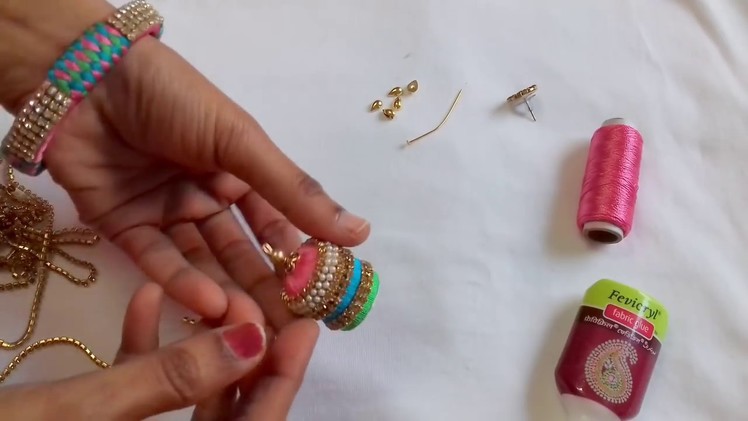 DIY || how to make designer silk thread jhumka earrings at home || handmade jimmiki kammal