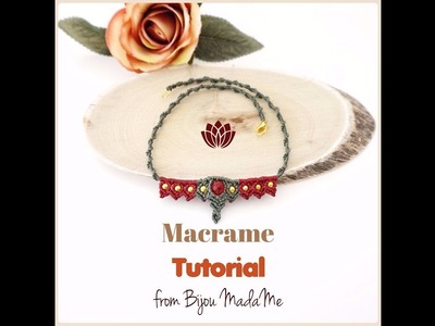 DIY macrame jewelry. How to make a tribal macrame necklace with beads.