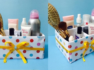 DIY Makeup Organizer Box | Cardboard Cosmetic Box Making at Home By Hacksland