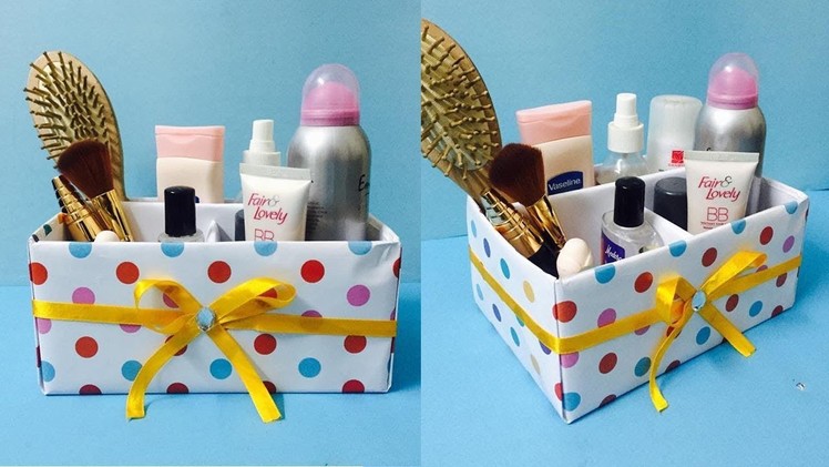 DIY Makeup Organizer Box | Cardboard Cosmetic Box Making at Home By Hacksland