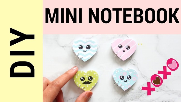 DIY MINI NOTEBOOKS - EASY MINI NOTEBOOK TUTORIAL - Easy & Cute Heart Shape Design ! BACK TO SCHOOL