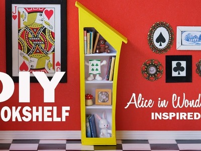 DIY Miniature Bookshelf "Alice in Wonderland" Inspired