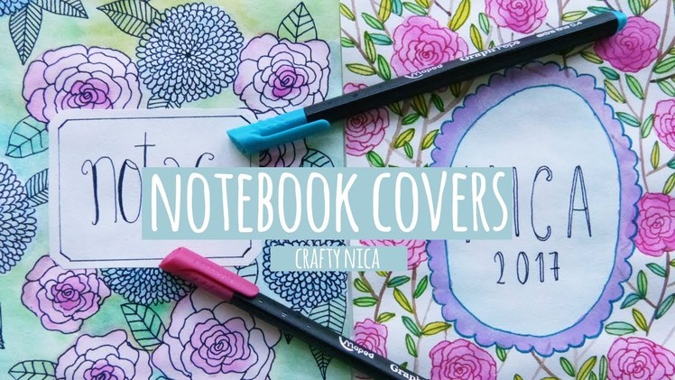 DIY NOTEBOOK COVER IDEAS✨ WATERCOLOR FLOWERS (painting roses and hydrangeas)