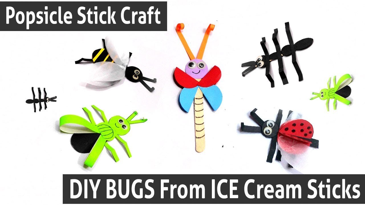 DIY Paper Insects Crafts - DIY BUGS From ICE Cream Sticks - Creative