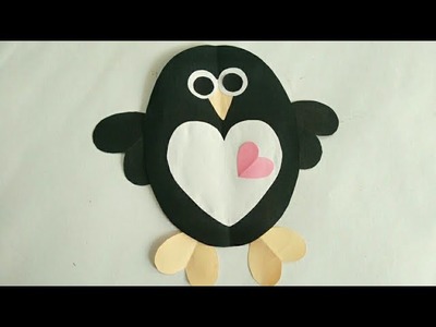 DIY Penguin Card. Cute Penguin Card for Kids. Children Day Special Card.Simple and Easy Card
