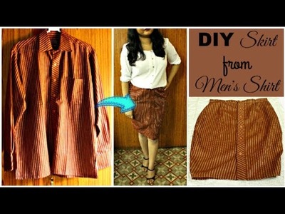 DIY Skirt from Men's Shirt | How to Convert a Men's Shirt into a Trendy Skirt | Recycle Old Clothes