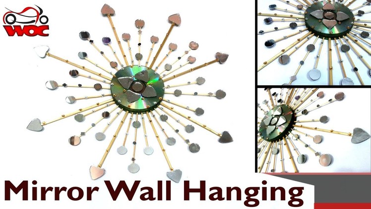 DIY Sunburst Mirror Wall Hanging - Use Old CD's into Wall Decor