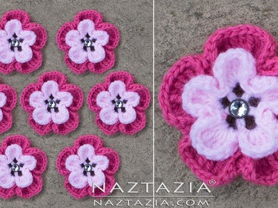 DIY Tutorial - How to Make a Crochet Flower - Wild Pink Flower Flowers Flor Flores