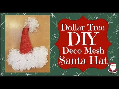 Dollar Tree DIY Deco Mesh Santa Hat
