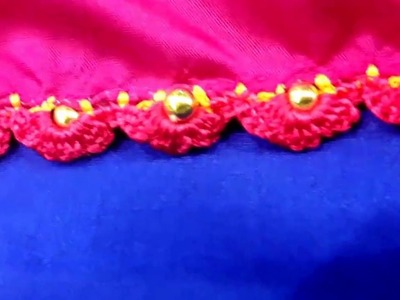 Flower crochet design for Indian Saree edging