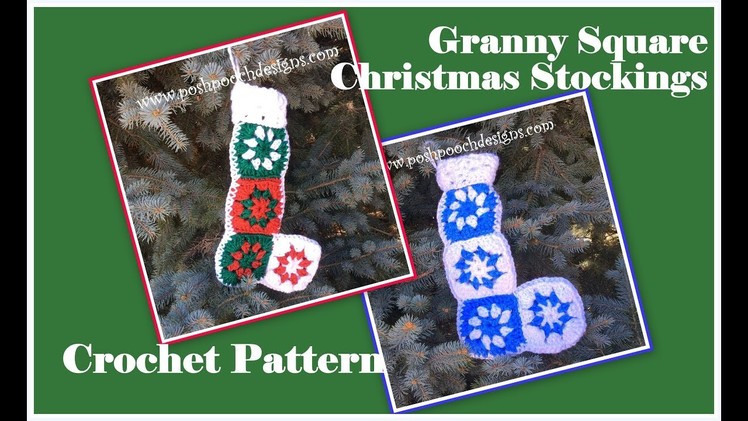 Granny Square Stocking Crochet Pattern