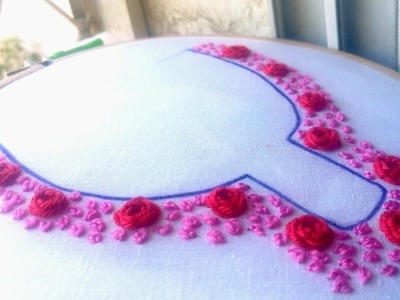 Hand embroidery stitches for salwar, kurthis, tops. Easy hand embroidery stitches, rose flower stitc