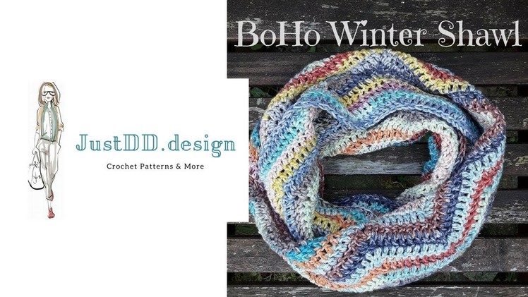 How to Crochet a BoHo Winter Shawl ENGLISH