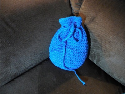 How to crochet a Dice bag.Drawstring bag