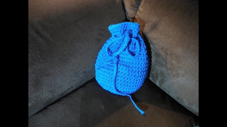 How to crochet a Dice bag.Drawstring bag