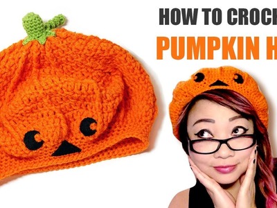 How to Crochet a Pumpkin or Jack-o-lantern Slouchy Beret Hat