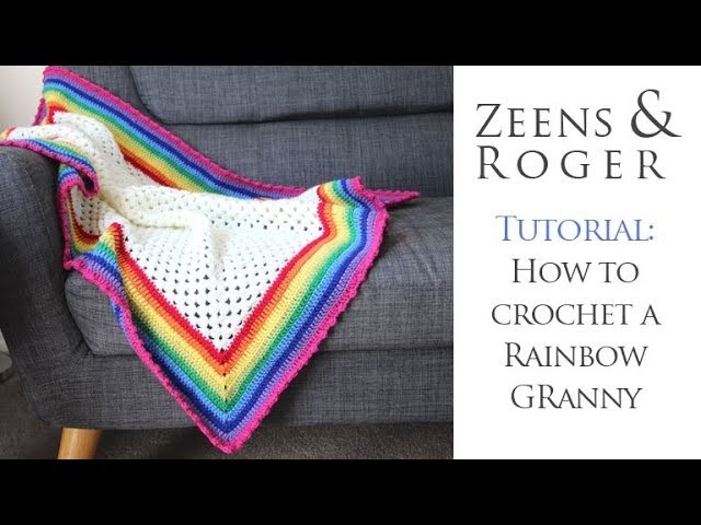How to Crochet a Rainbow Edged Granny Square