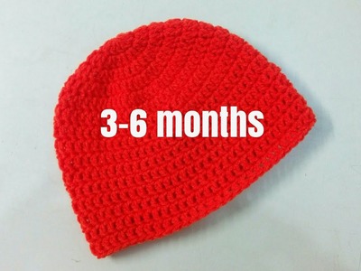 How To - Crochet a Simple Baby Beanie for 3-6 months