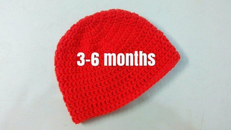 How To - Crochet a Simple Baby Beanie for 3-6 months