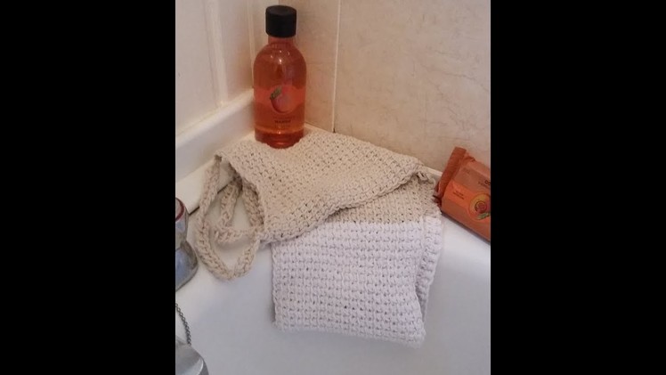 How to crochet a Tunisian simple stitch back scrub using soft string