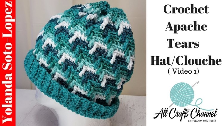 How to crochet Apache Tears Hat. Clouche  (Video 1)