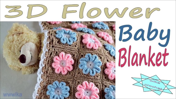 How to crochet Easy motif  Flower Baby Blanket