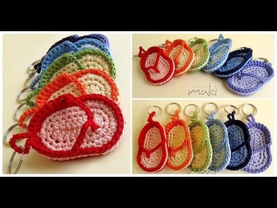 How to crochet Flip flop key chain