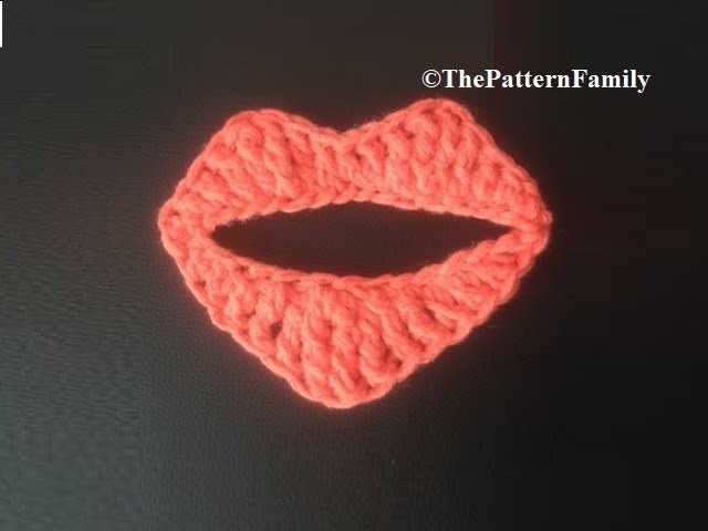 How to Crochet Open Lips Pattern #115│by ThePatternfamily
