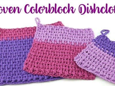 How To Crochet Woven Colorblock Dishcloths