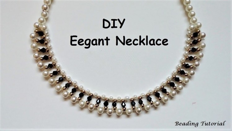 How to make a beaded necklace. Easy beading tutorial. Last minute DIY NECKLACE