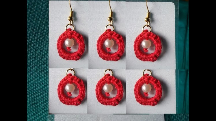 How to make crochet hoop earrings easily at home, crochet earrings, DIY EARRINGS making tutorial