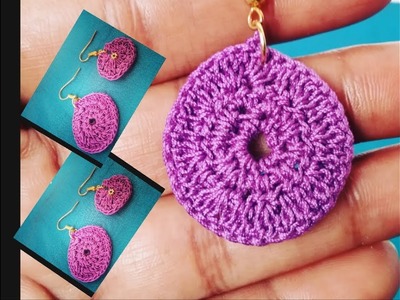 How to make Crochet Hoop Earrings, easy and simple Crochet Earrings,crochet earrings making ideas