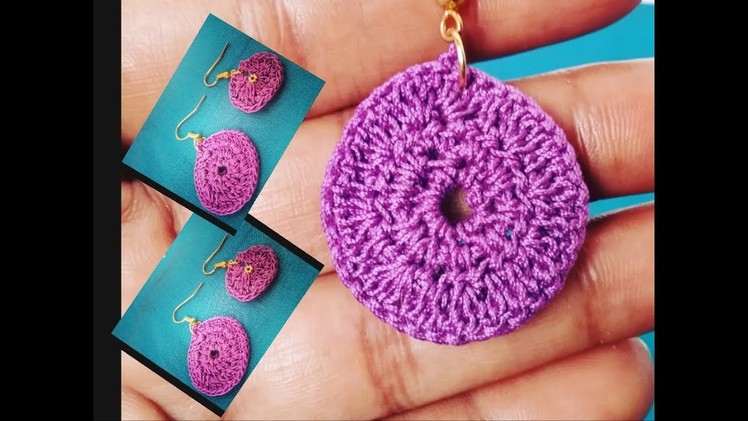 How to make Crochet Hoop Earrings, easy and simple Crochet Earrings,crochet earrings making ideas