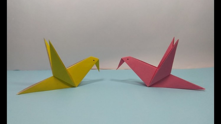 How To Make DIY Simple and Easy Paper Bird | Origami Fapping Bird Tutorial