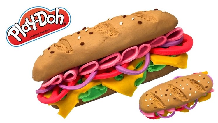 How to Make Play Doh Giant Sandwich. DIY Playdough Food for Kids. Educational Video for Kids