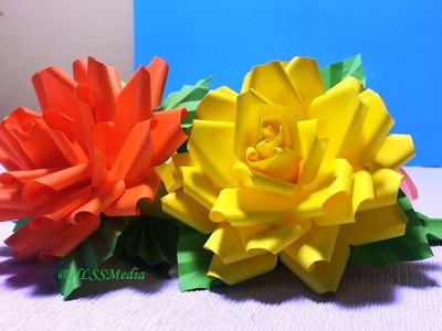How to make rose flower with paper|  DIY Rose Tutorial | Paper crafts decoration