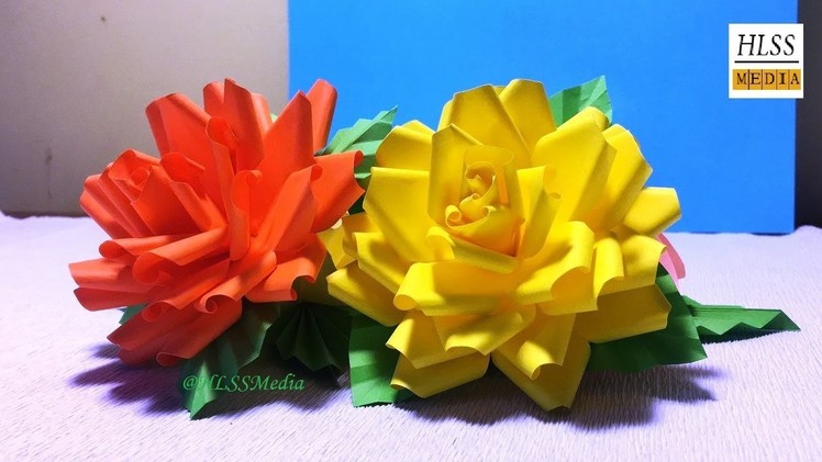 How to make rose flower with paper|  DIY Rose Tutorial | Paper crafts decoration