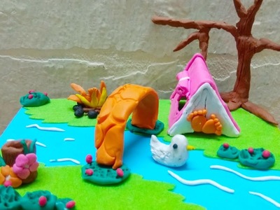 Miniature scene of ???? camp using clay.clay craft ideas