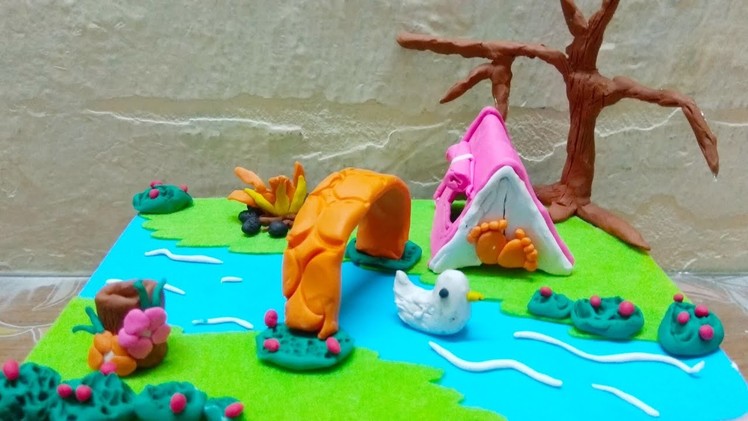 Miniature scene of ???? camp using clay.clay craft ideas