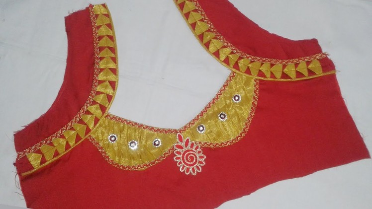 New model blouse neck designs @ DIY || latest blouse designs cutting and stitching 2017 - 2018