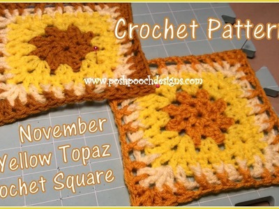 November Yellow Topaz Crochet Square