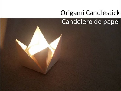 Origami #Candle holder, tealight DIY Tutorial  - Candelabro de Papel