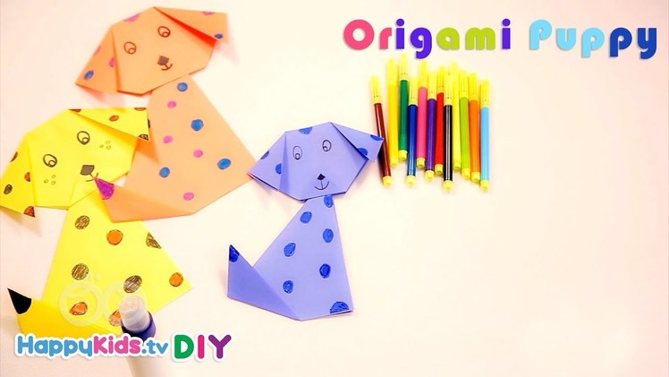 Origami Puppy Dog | Paper Crafts | Kid's Crafts and Activities | Happykids DIY